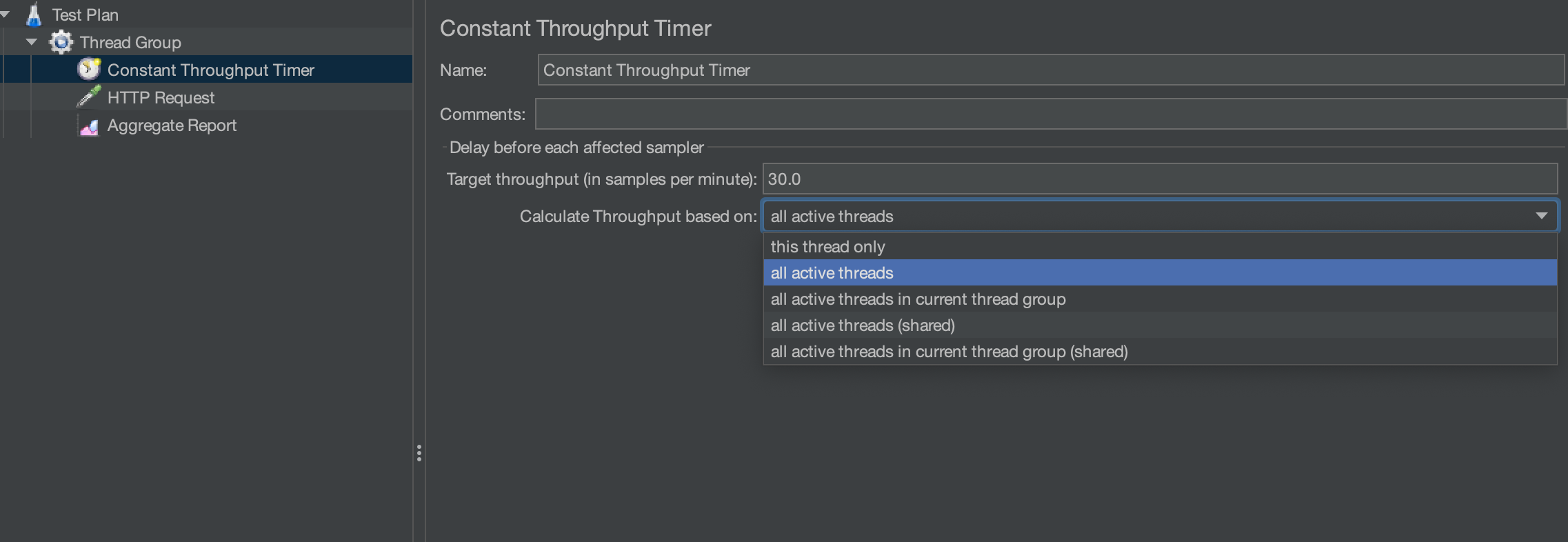 selecting "all active threads" in the 